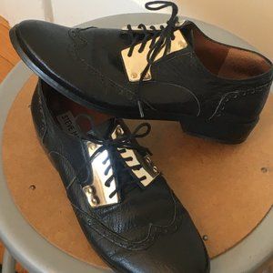 Steve Madden Black Leather Beekman Oxfords
